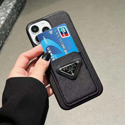 高級感prada 保護ケースアイホン14 iPhone 14pro 携帯ケース おすすめ Prada カード収納  肩掛け レザー 
